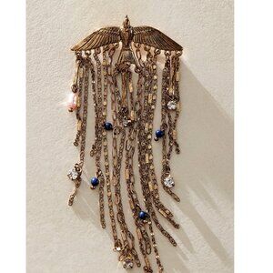 NWT Free People Cresta Dangle Brooch in Gold